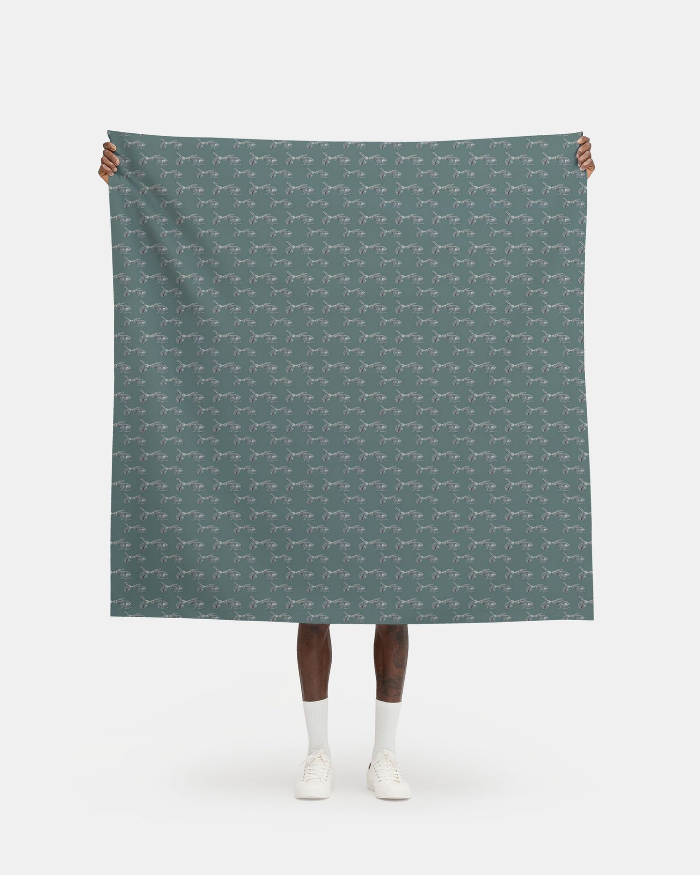 Kissing Hare Teals Fabric Prints