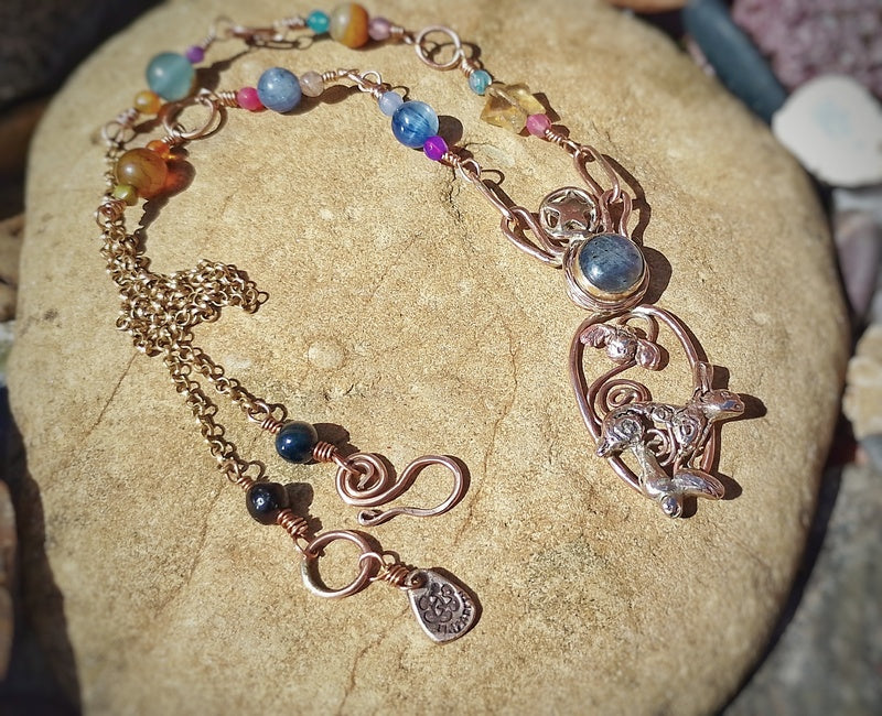Spiral Hare Crystal Necklace