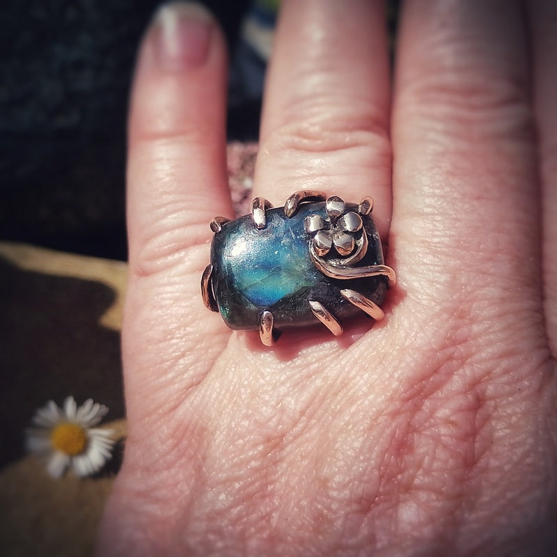 Galactic Dreams Labradorite Bronze Ring