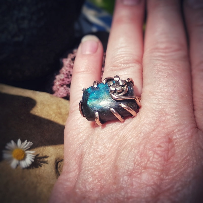 Galactic Dreams Labradorite Bronze Ring