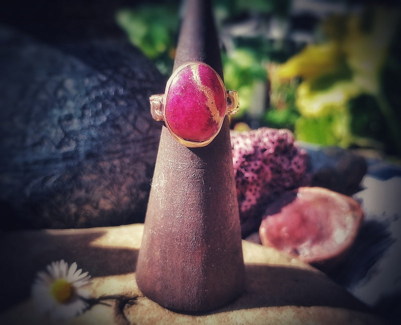 Ruby Kintsugi Heart and Soul Bronze Ring