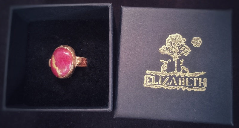 Ruby Kintsugi Heart and Soul Bronze Ring
