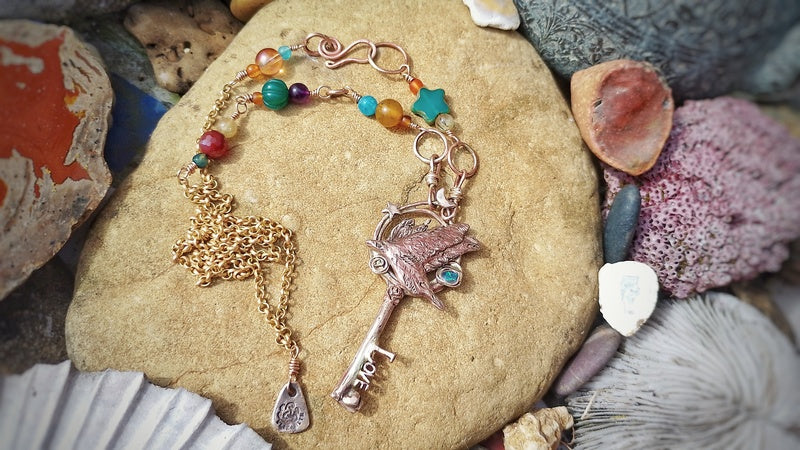 Raven Spirit of the Wilds Connection Key Long Necklace