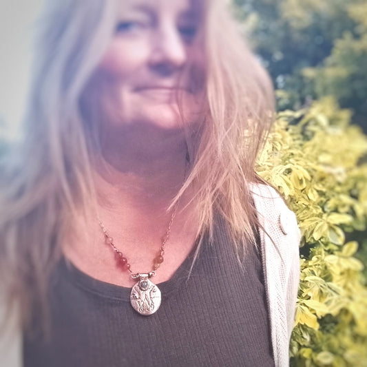 Boxing Hare Opal Necklace