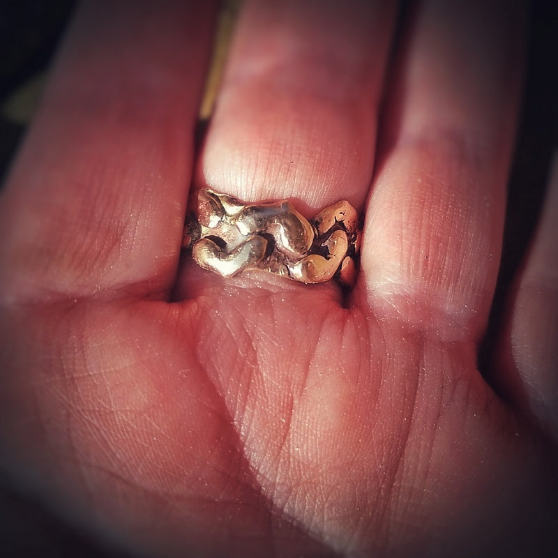 Out in the Fields Rustic Nature Stone of Heaven Bronze Ring