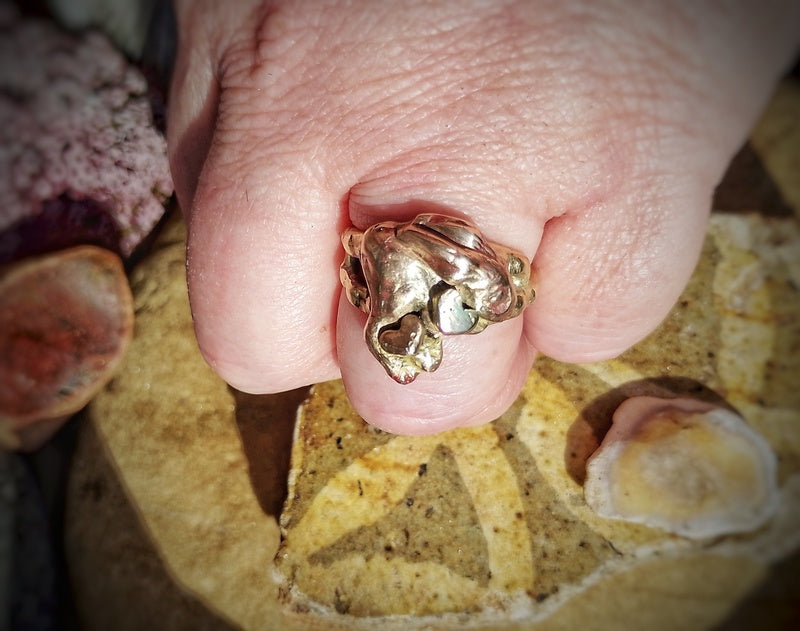 Bronze Slumbering Hare Statement Ring