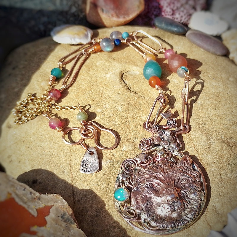 Wolf Wisdom Opal Necklace