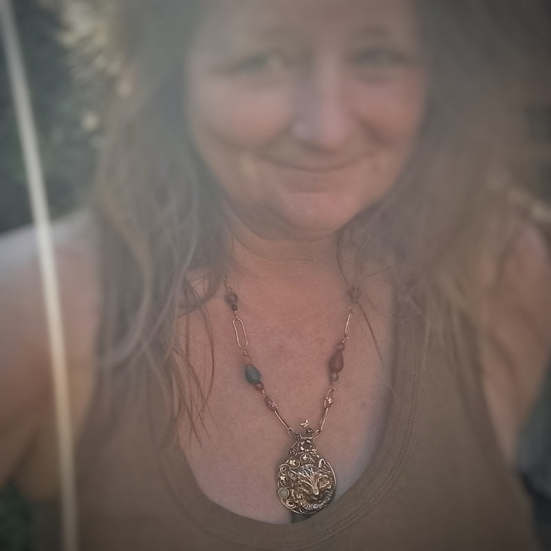 Wolf Wisdom Opal Necklace