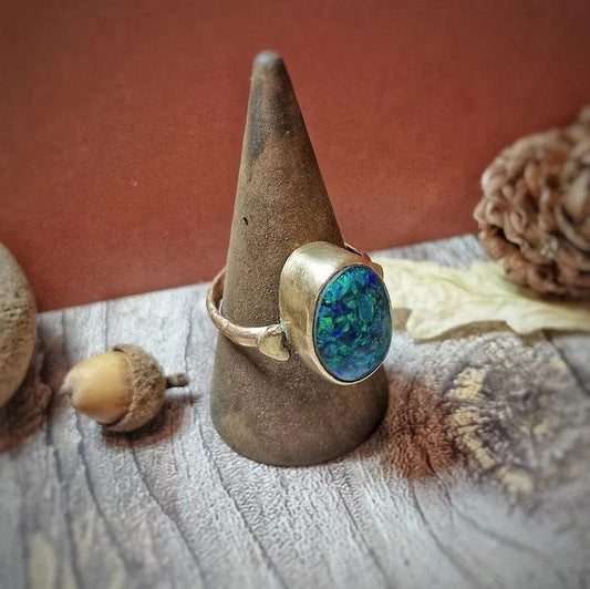 Opal Hearts Bronze Ring - Elizabeth's Boutique