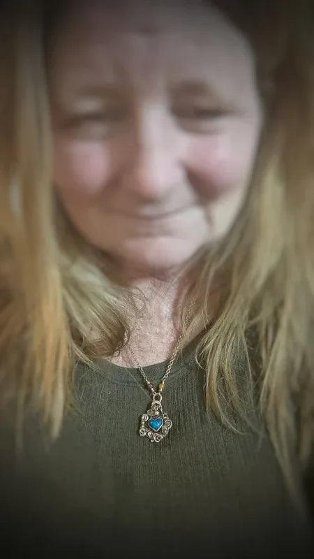 Sacred Heart Opal Necklace - Elizabeth's Boutique