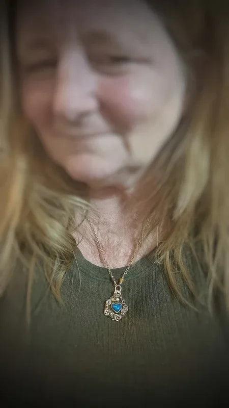 Sacred Heart Opal Necklace - Elizabeth's Boutique