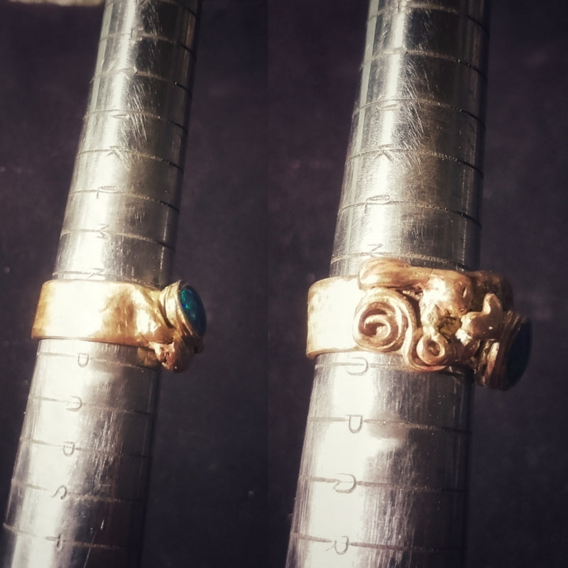 Opal Dust Snoozing Dreamy Hare Ring