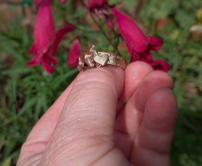 Bronze Slumbering in the Fields Love Hare Statement Ring