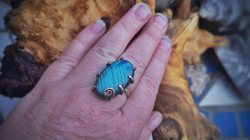 Labradorite Statement Ring