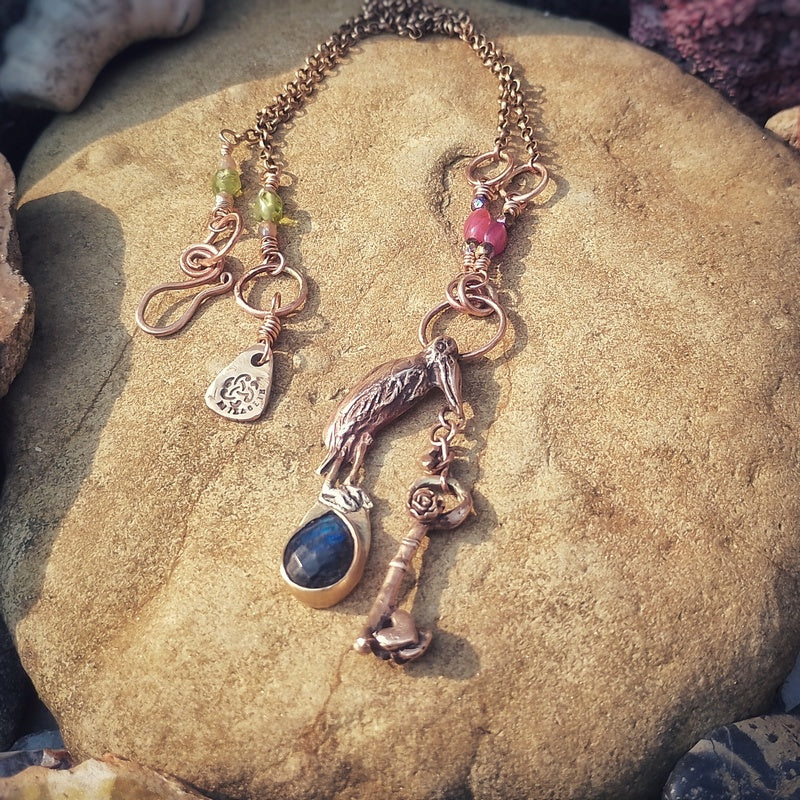 New Beginnings Labradorite Pelican Necklace