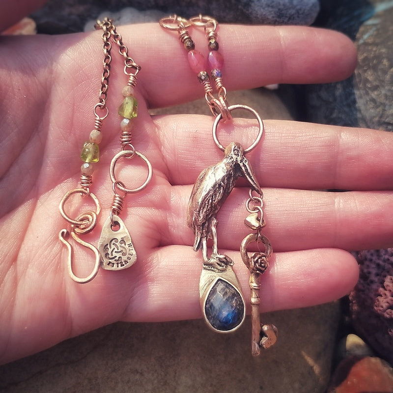 New Beginnings Labradorite Pelican Necklace