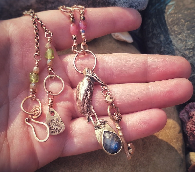 New Beginnings Labradorite Pelican Necklace