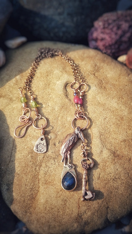 New Beginnings Labradorite Pelican Necklace