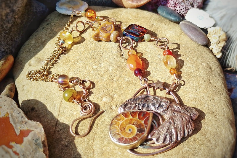 Owls Wisdom Ammonite Necklace