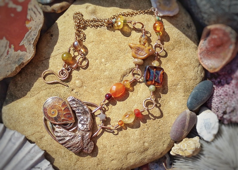 Owls Wisdom Ammonite Necklace