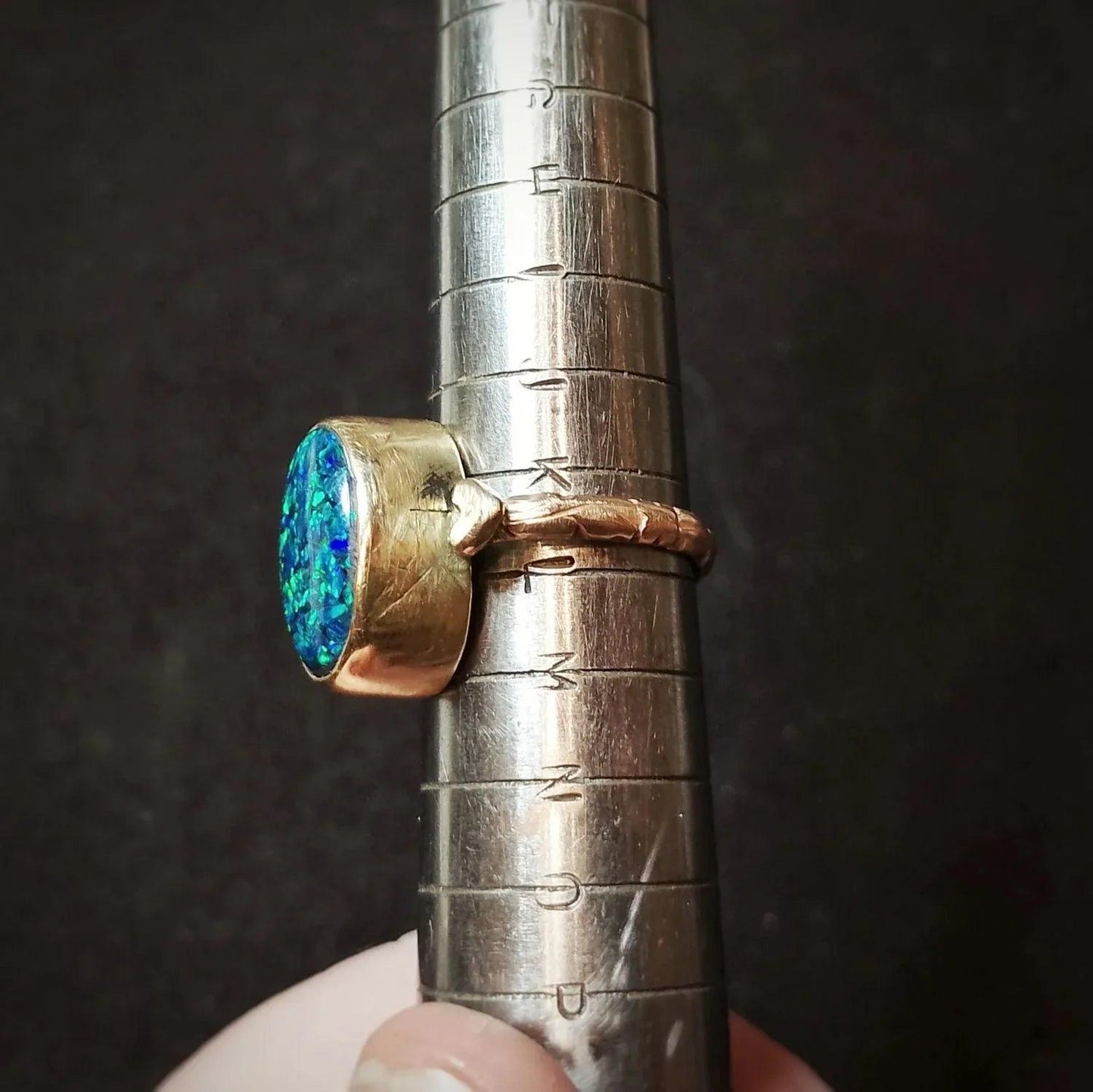 Opal Hearts Bronze Ring - Elizabeth's Boutique
