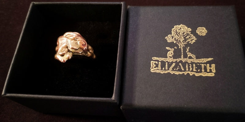 Bronze Slumbering Hare Statement Ring