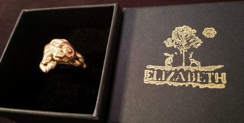 Bronze Slumbering Hare Statement Ring