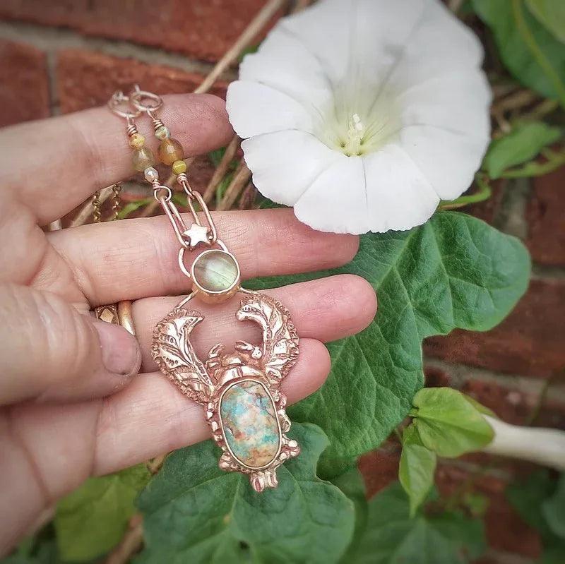 Scarab Good Luck Necklace - Elizabeth's Boutique