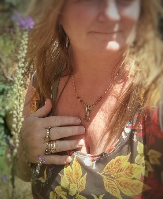 The Amber Hare Nature Energy Necklace Elizabeth Shewan Jewellery Designer Bronzesmith