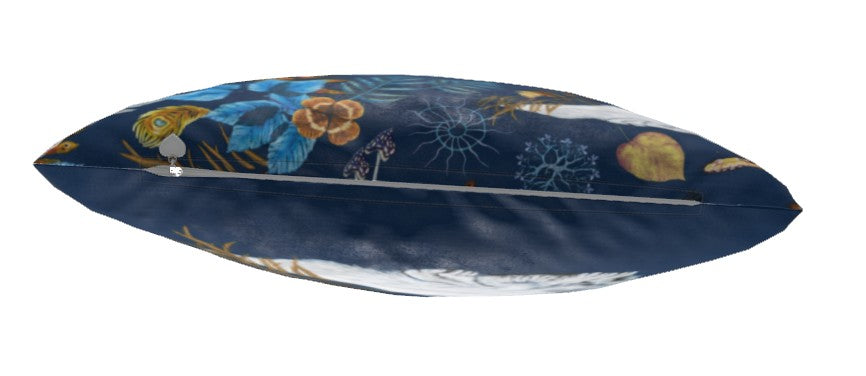 Wolf Crescent Moon Wisdom Velvet Cushion