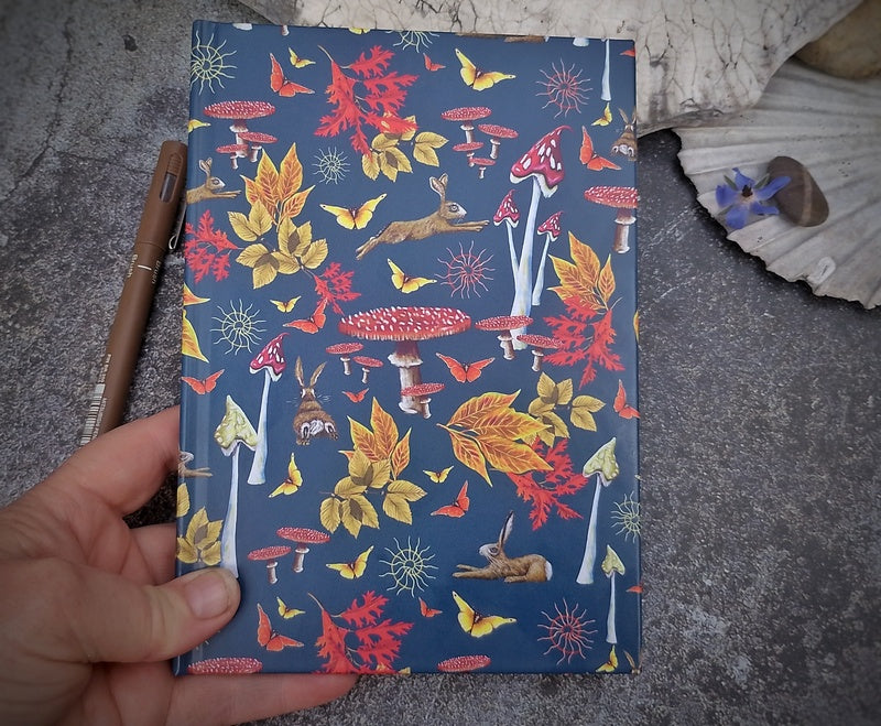 Earthy HareShroom Nature Hardbacked Journal Elizabeth Shewan Artist