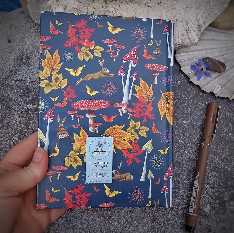 Earthy HareShroom Nature Hardbacked Journal Notebook