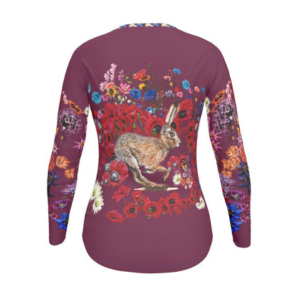 Running Wild Hare in Blossoms T-Shirt