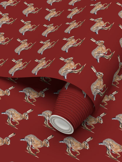 Running Wild Brown Hare Wallpaper Reds