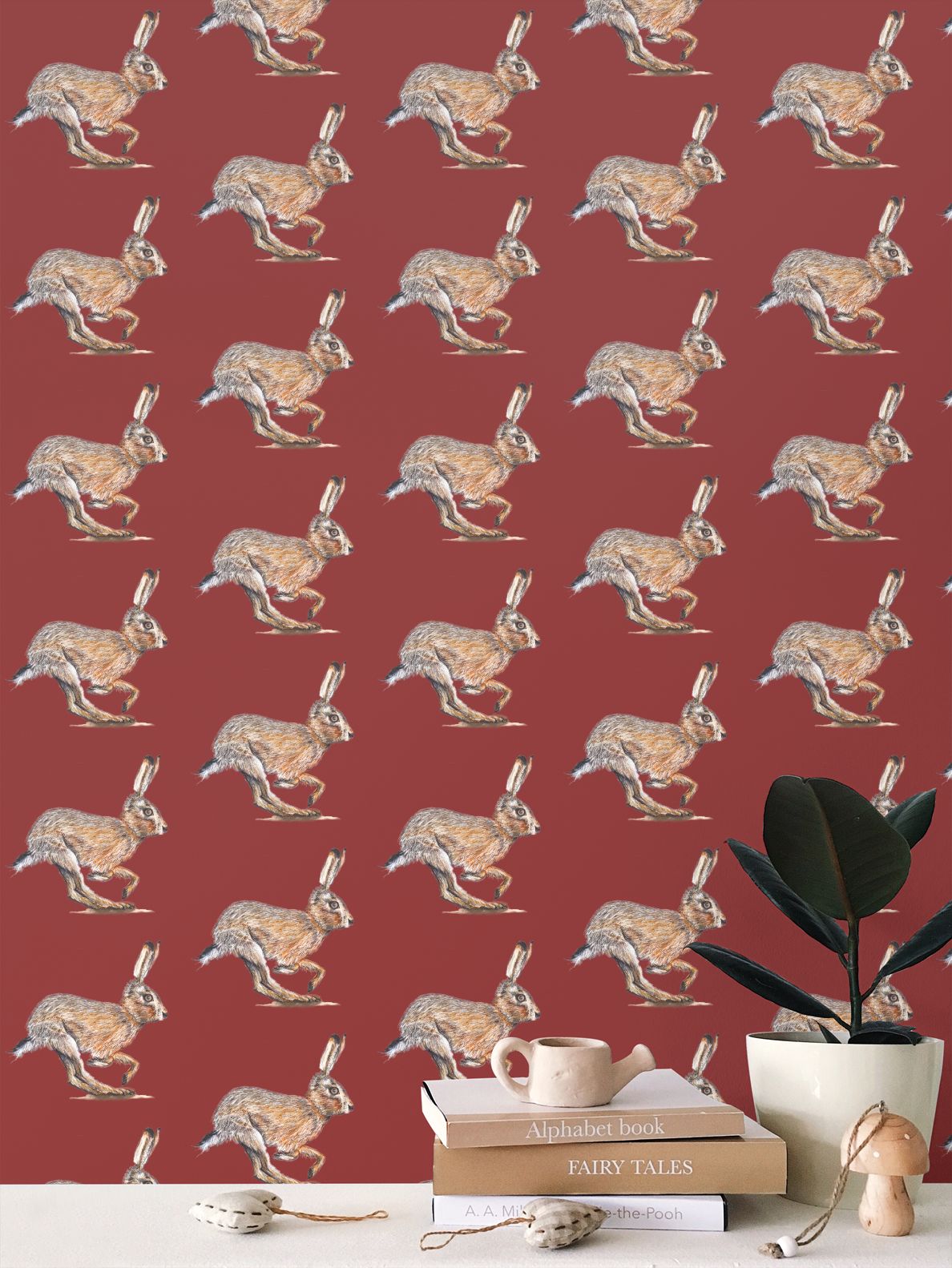 Running Wild Brown Hare Wallpaper Reds