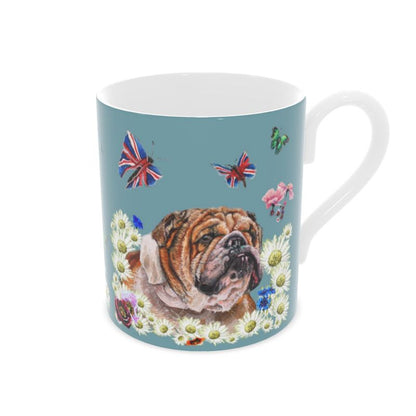 English Bulldog in the Daisies Bone China Mug