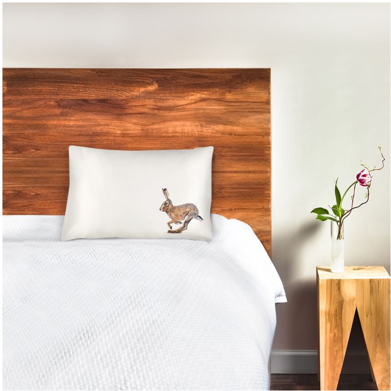 Wild Brown Hare Soft Silk Pillowcase