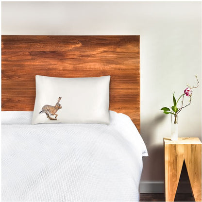 Wild Brown Hare Soft Silk Pillowcase