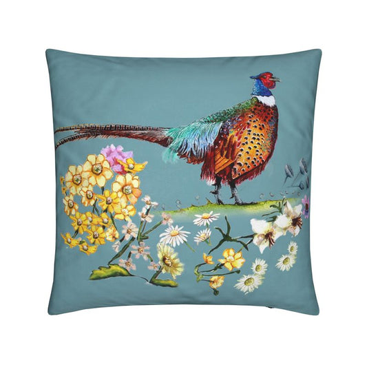 Pheasant Velvet Cushion