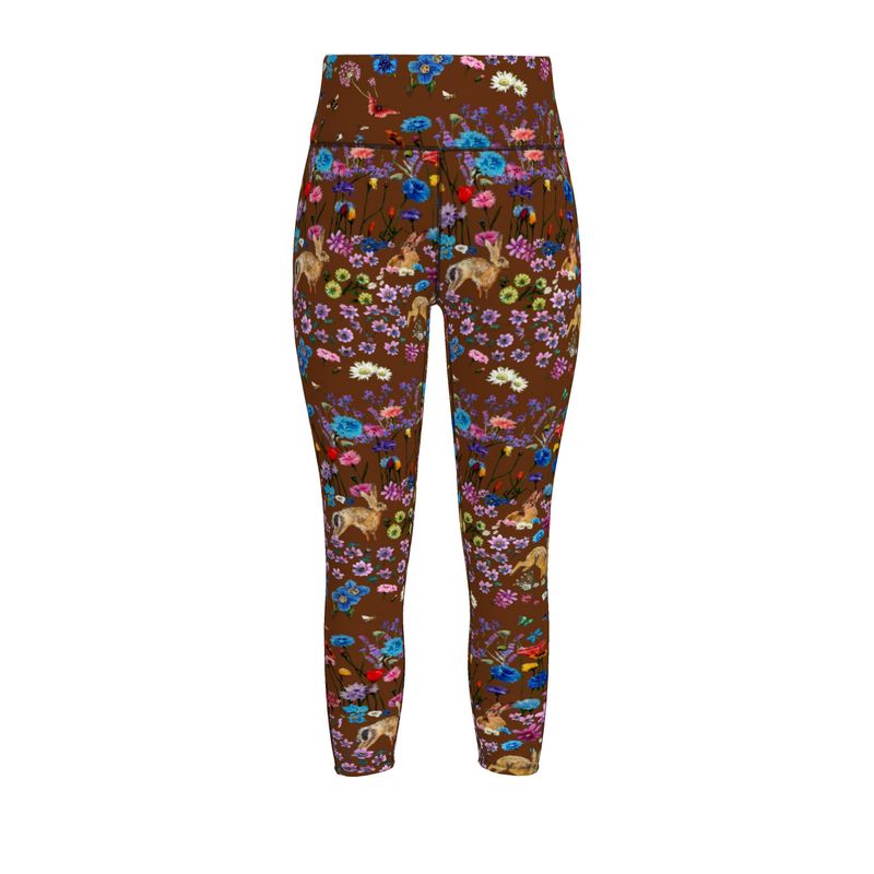 Hares in the Blossoms Lycra Sports Leggings