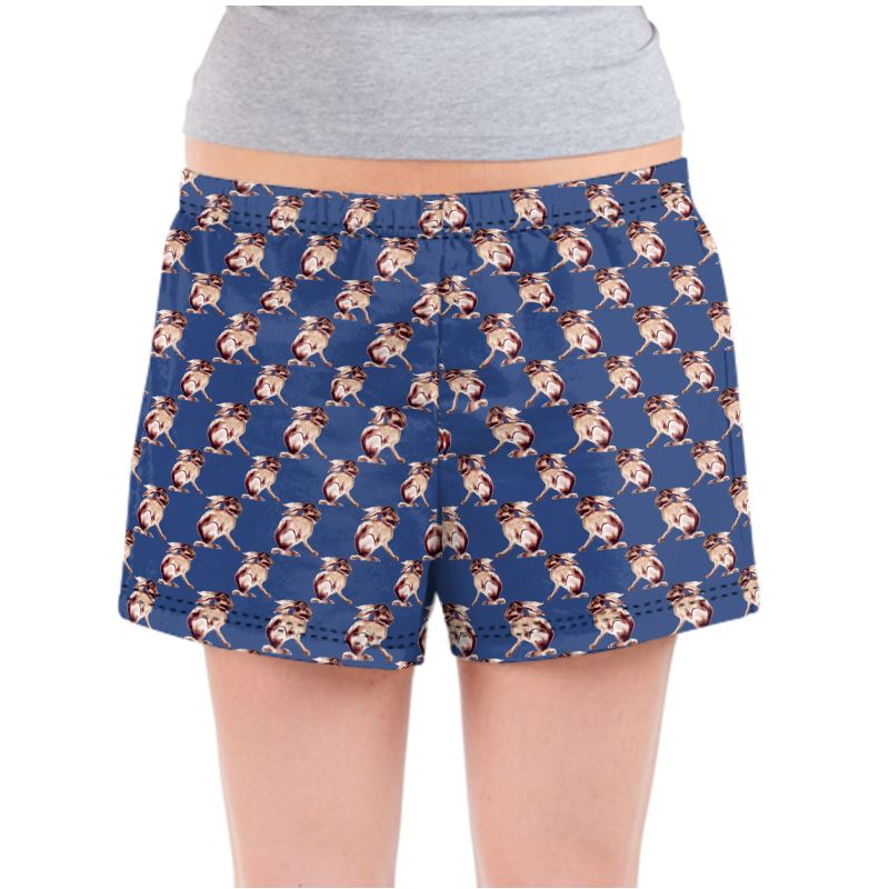 Brown Hare Pose Ladies Pyjama Shorts Organic Cotton