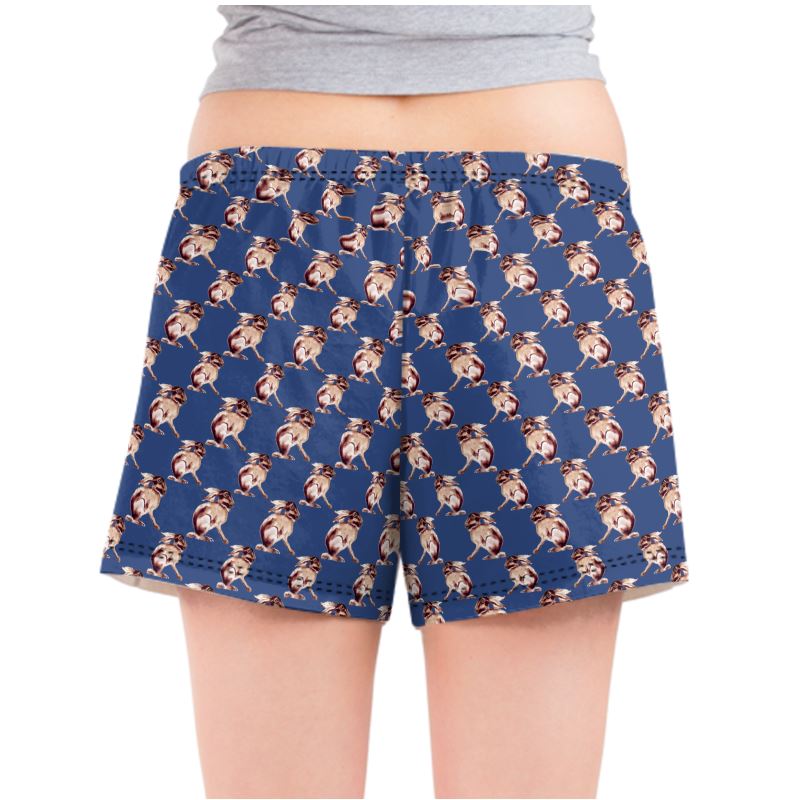 Brown Hare Pose Ladies Pyjama Shorts Organic Cotton