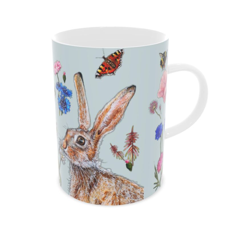 Hares Delight Tall Bone China Mug