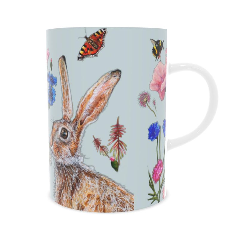 Hares Delight Tall Bone China Mug