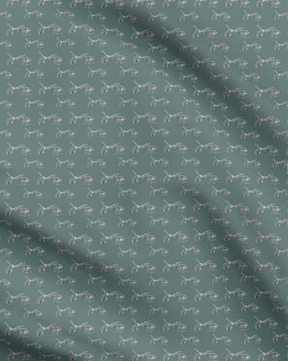 Kissing Hare Teals Fabric Prints
