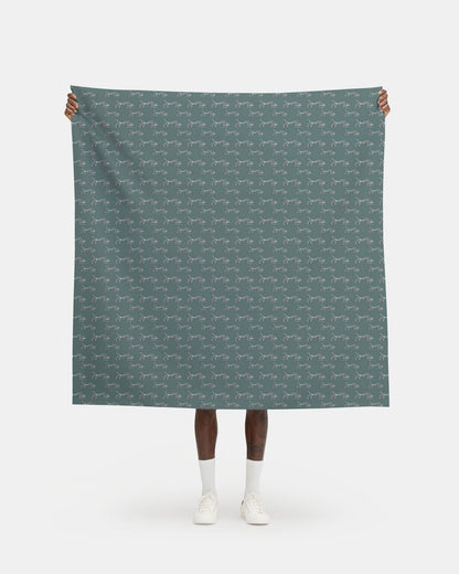 Kissing Hare Teals Fabric Prints