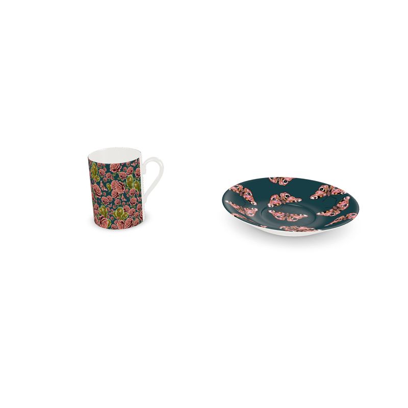 Rose Love Butterfly Cup and Saucer