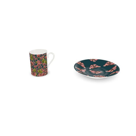 Rose Love Butterfly Cup and Saucer