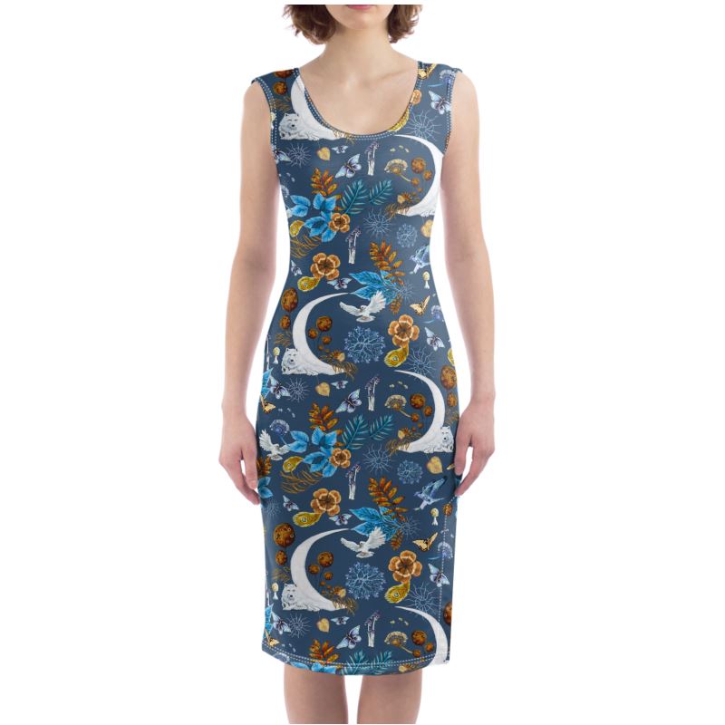 Wolf Wisdom Nature Bodycon Dress