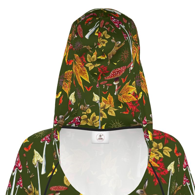 Earthy HareShroom Nature Hoodie Dress